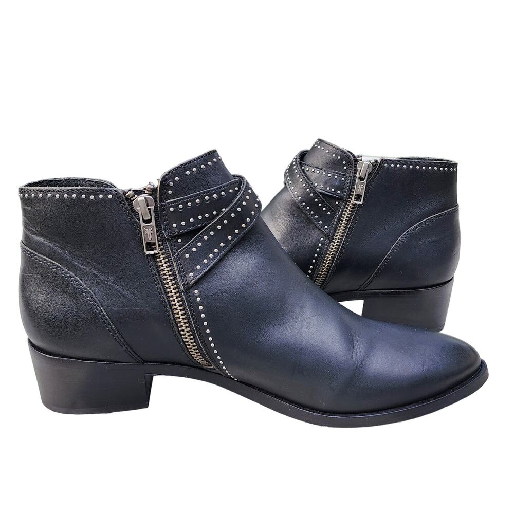 Frye Ray Western Shootie Double Buckle Ankle Boots 10 - Picture 6 of 12